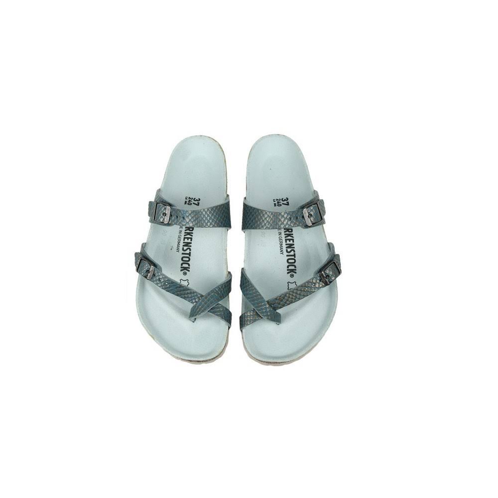 Birkenstock Womens Mayari Leather Aqua Sandals 8 US