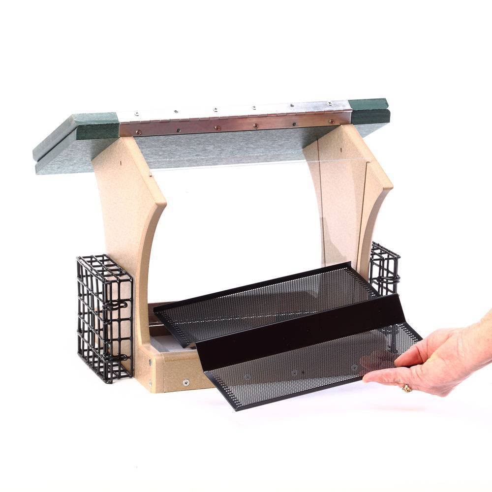 Birds Choice 7qt 2-Sided Hopper with Suet Baskets Bird Feeder