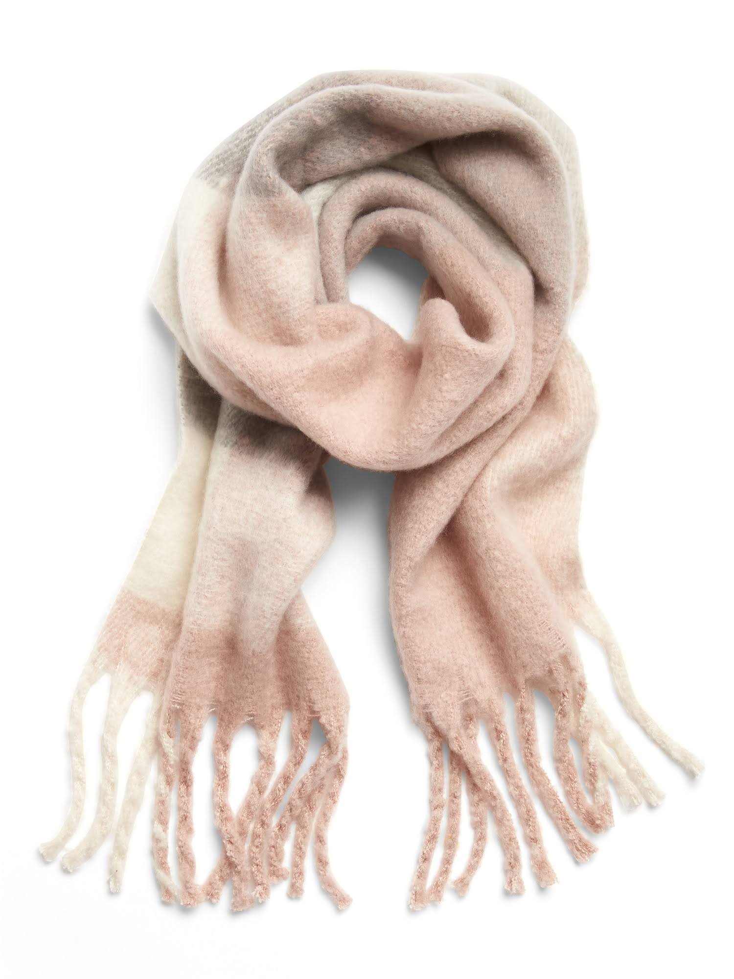 Banana Republic Women's Oversized Plaid Rectangular Scarf Blush Pink Size One Size