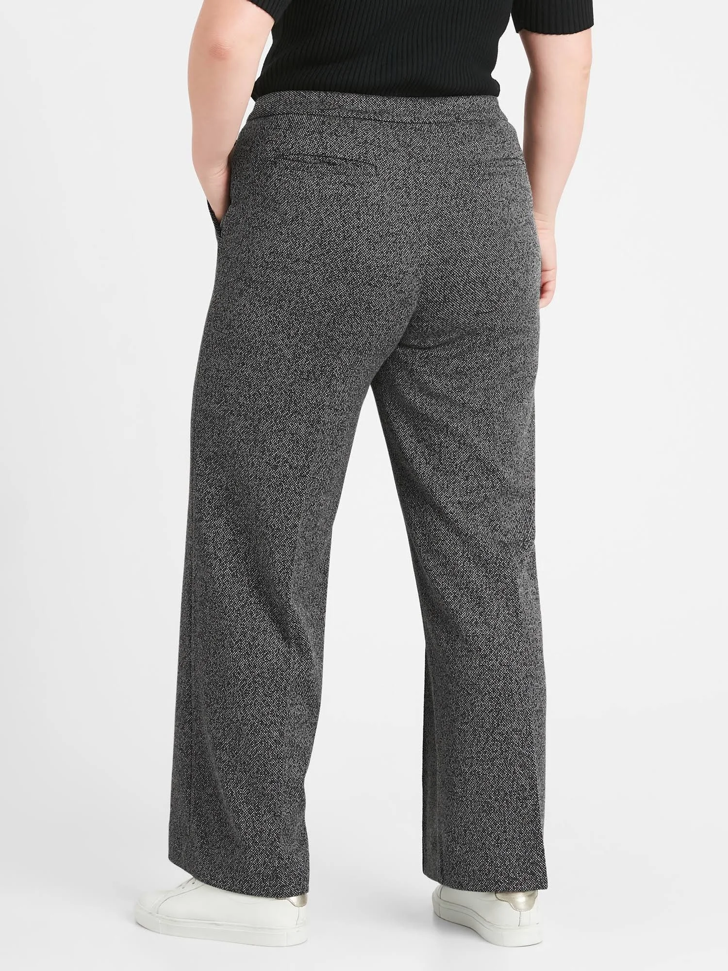 Banana Republic Women's Slim Wide-Leg 24-Hour Ponte Pant Heather Gray Size 0 Regular