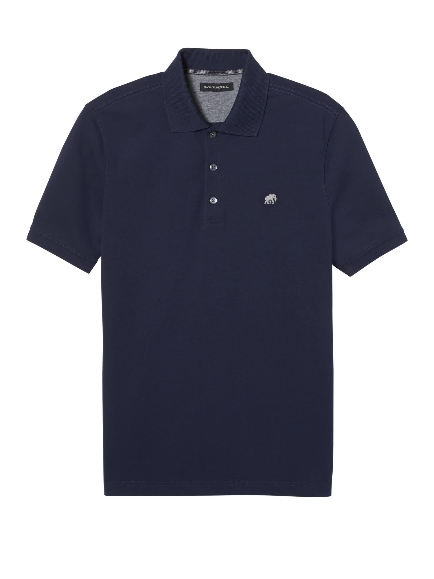 Banana Republic Men's Signature Pique Polo Shirt Navy Blue Tall Size M
