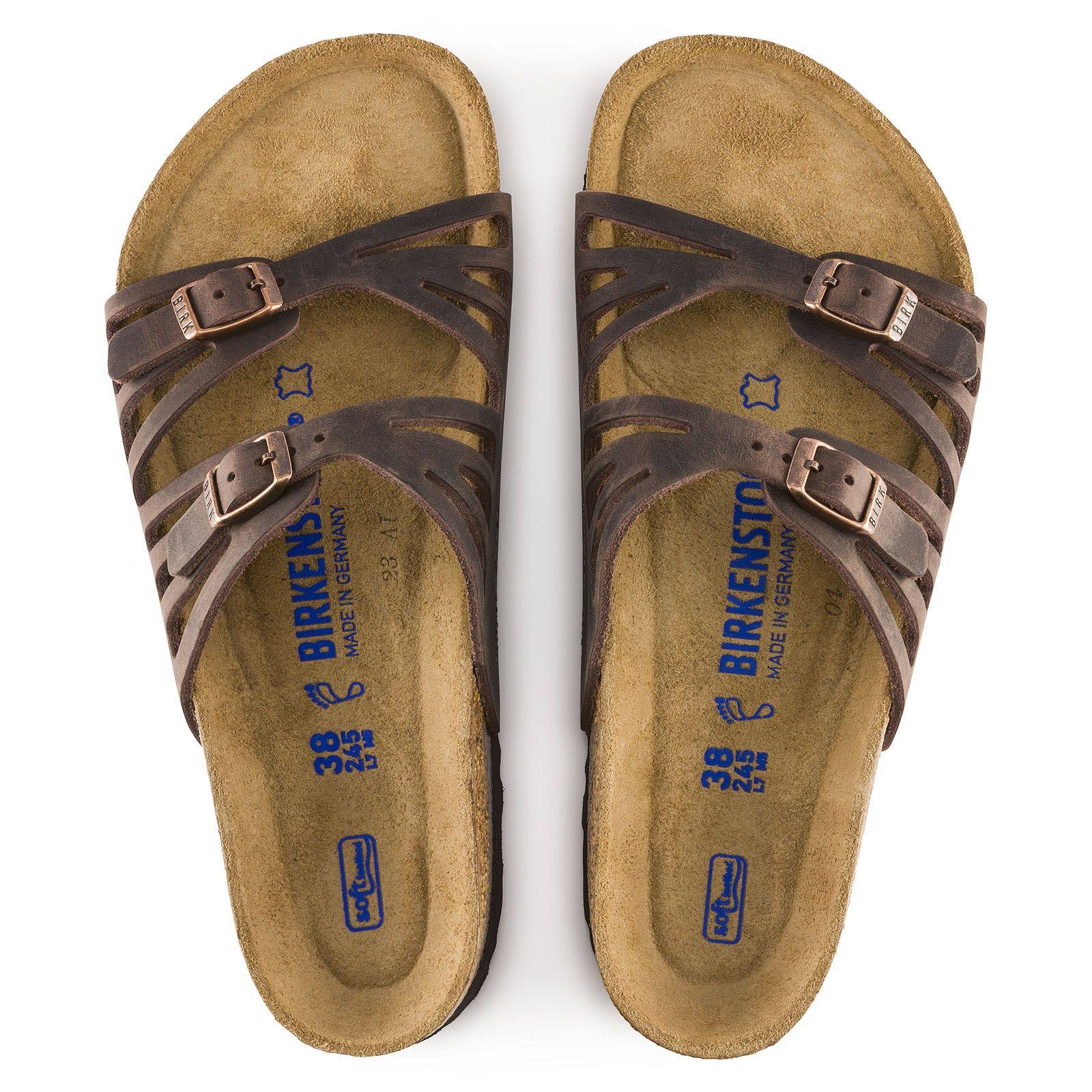 Birkenstock Women's Granada Soft Footbed Sandal - 38 - Tobacco Oiled Leather