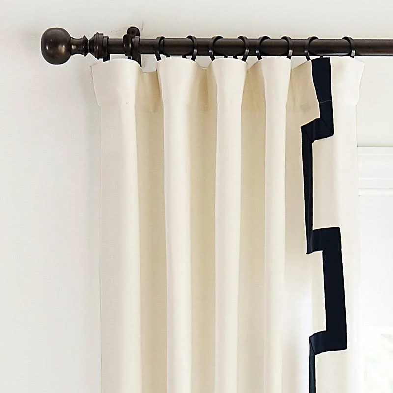 Set of 2 Fret Trim Drapery Panels Spa 84x22 - Ballard Designs