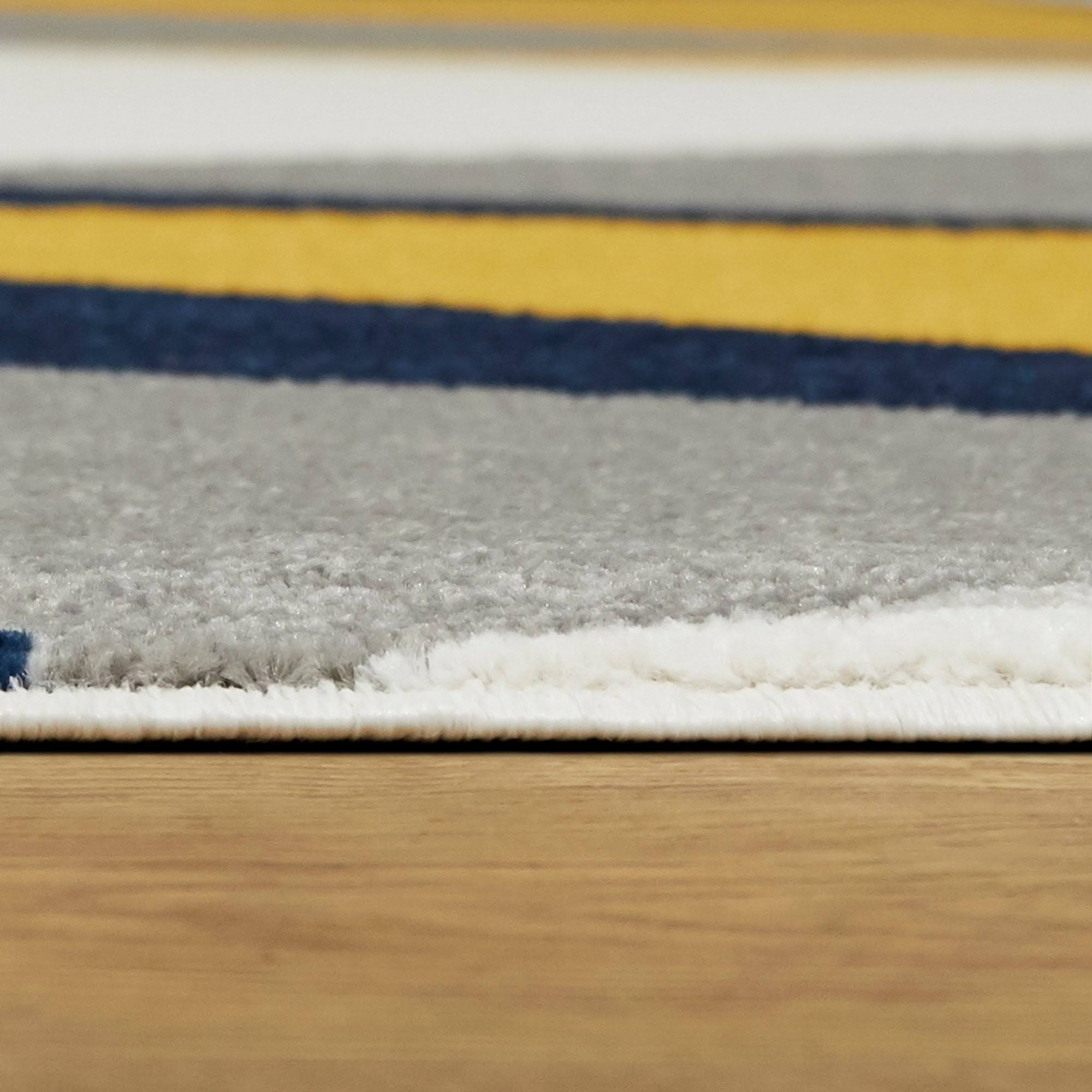 BALTA Jayce Abstract Geometric Navy 8 ft. x 10 ft. Area Rug, Blue