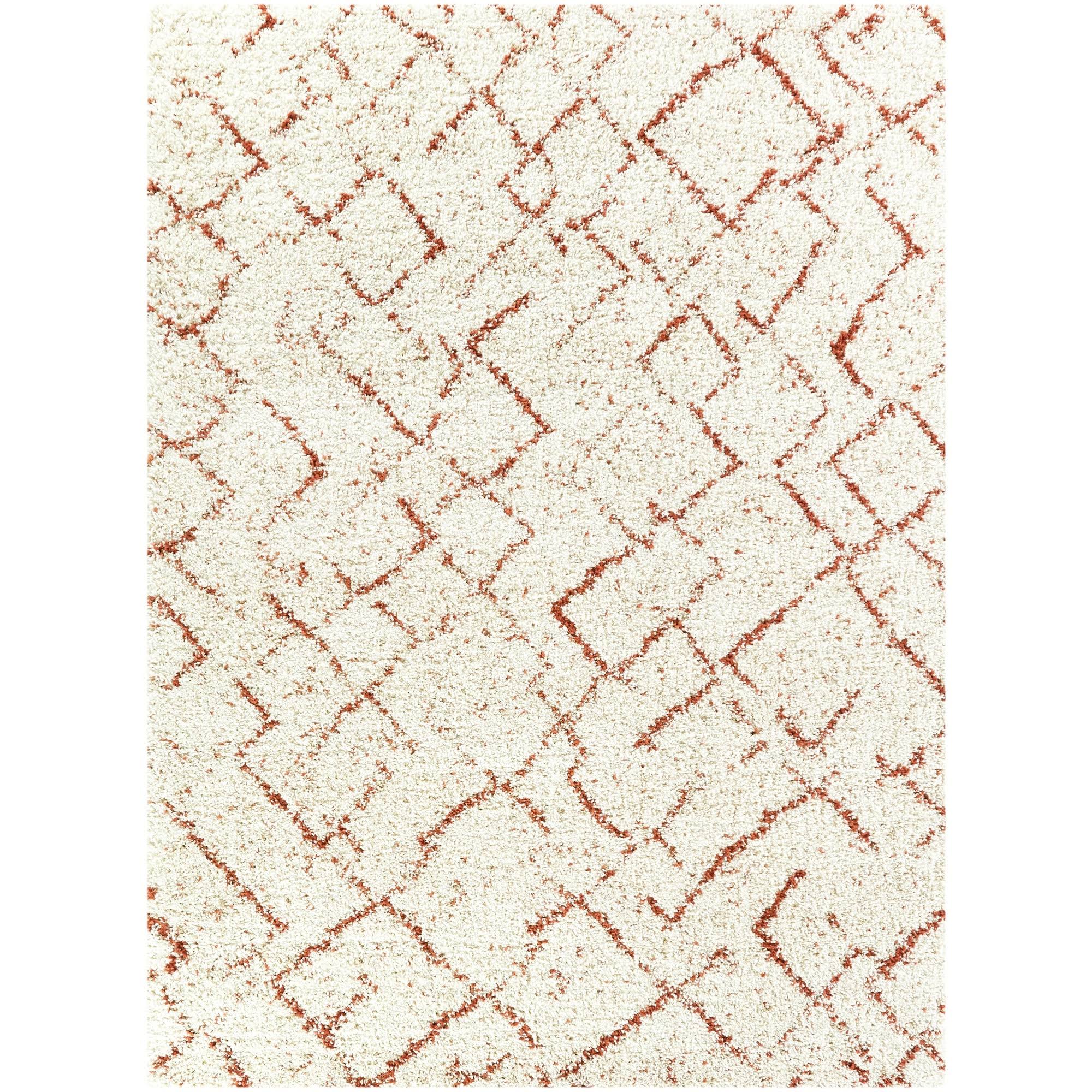Albini Tribal Shag Area Rug - 5&3x22 x 7& - Burnt Orange