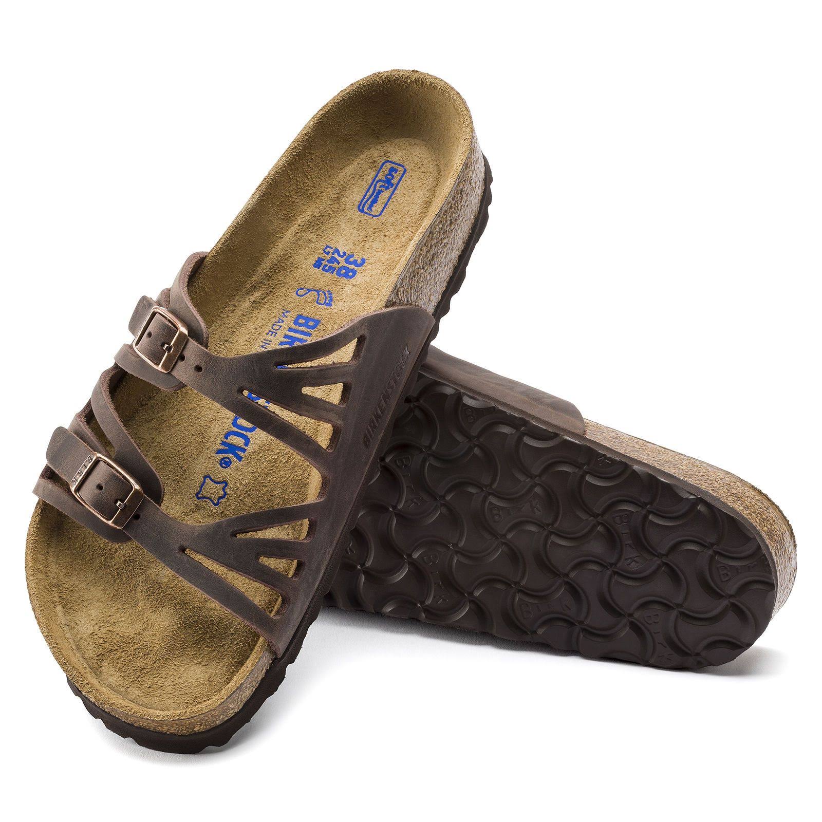 Birkenstock Women's Granada Soft Footbed Sandal - 38 - Tobacco Oiled Leather