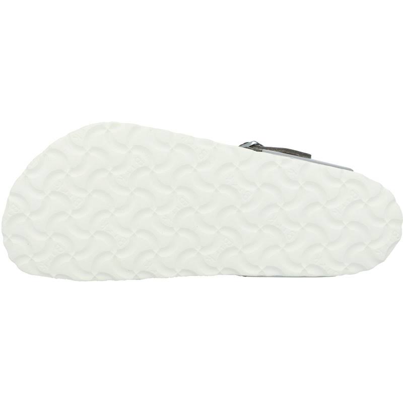 Birkenstock Gizeh Natural Leather Metallic Silver Thong Sandals