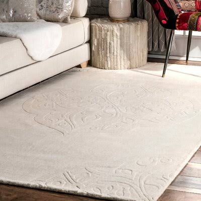 Corbyn Geometric Handmade Tufted Wool Off-White Area Rug Willa Arlo Interiors Rug Size: Rectangle 4& x 6&