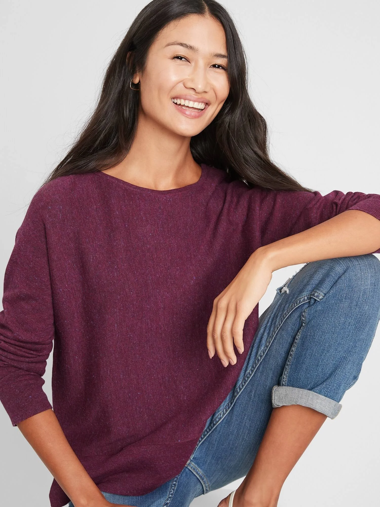 Women's Fleck Boat-Neck Sweater Beet Root