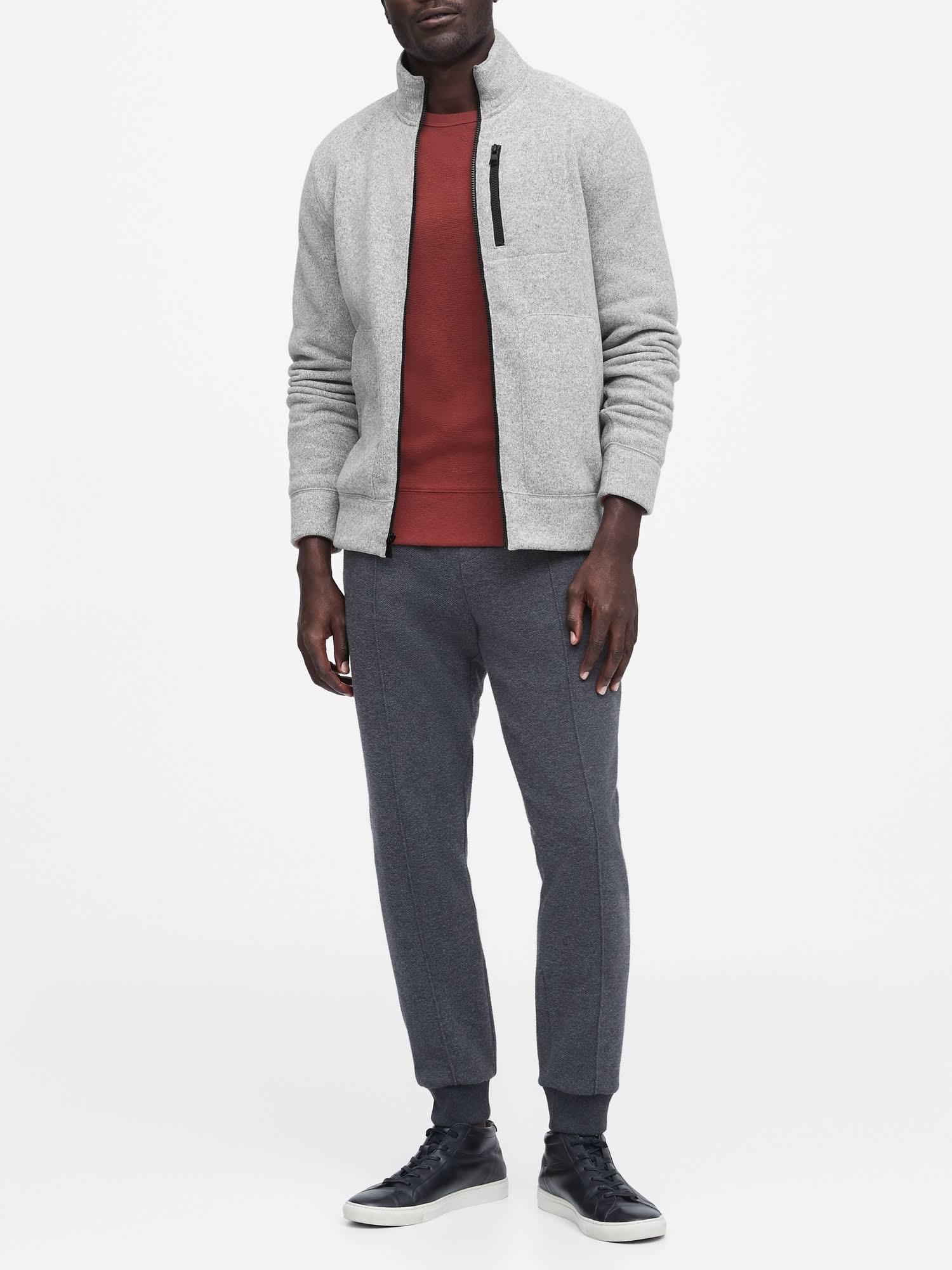 Banana Republic Men's Polartec Sweater Fleece Jacket Paris Gray Size XXS