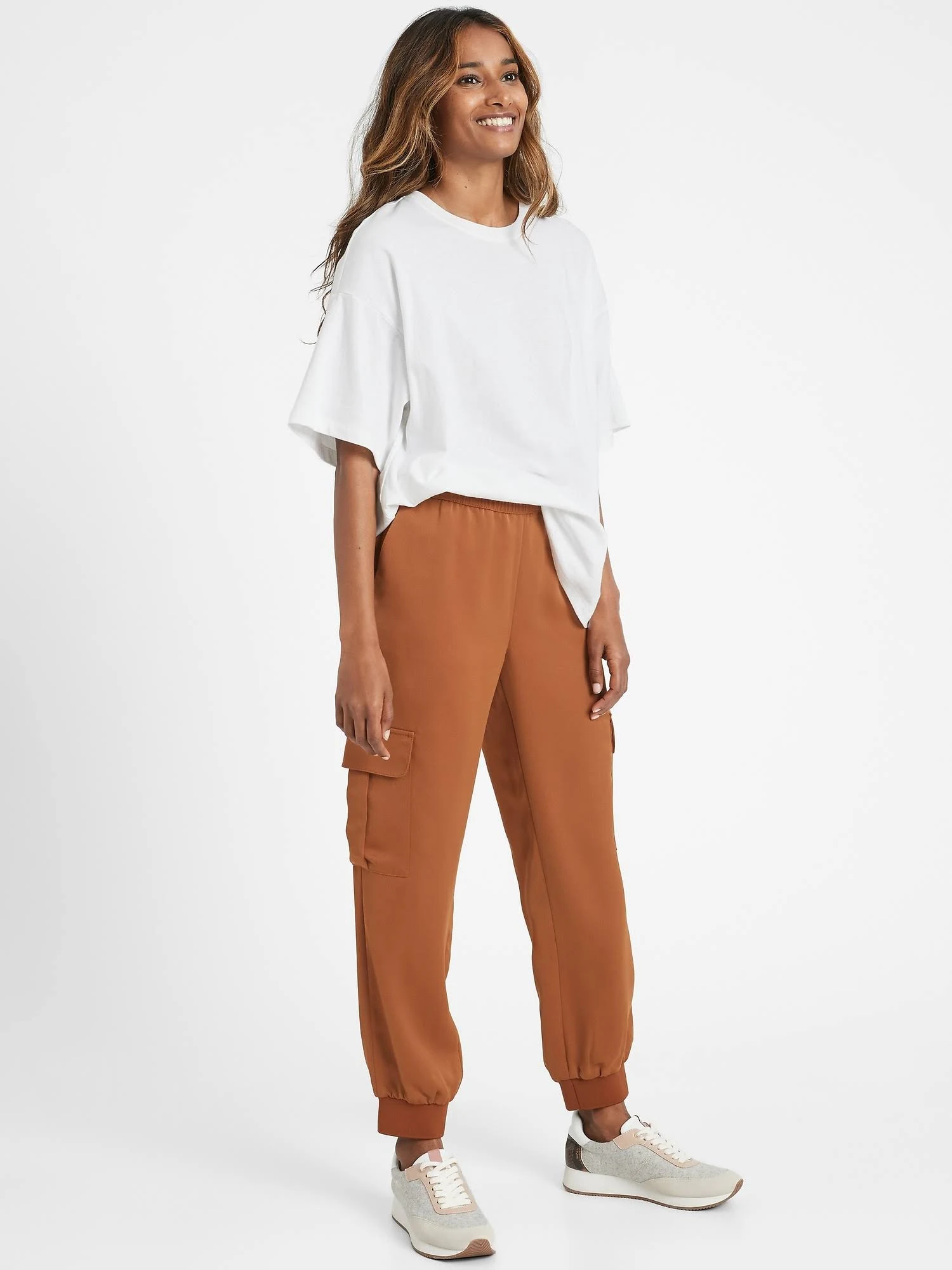 Banana Republic Women's Satin Cargo Jogger The Right Spice Size S