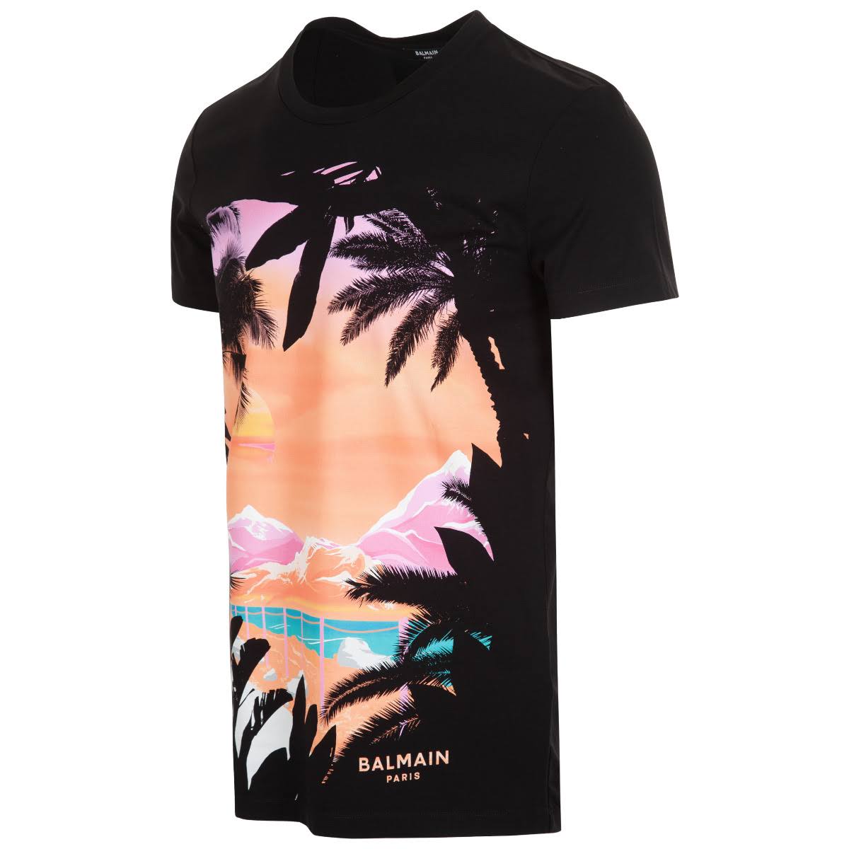 Balmain Black Printed T-Shirt
