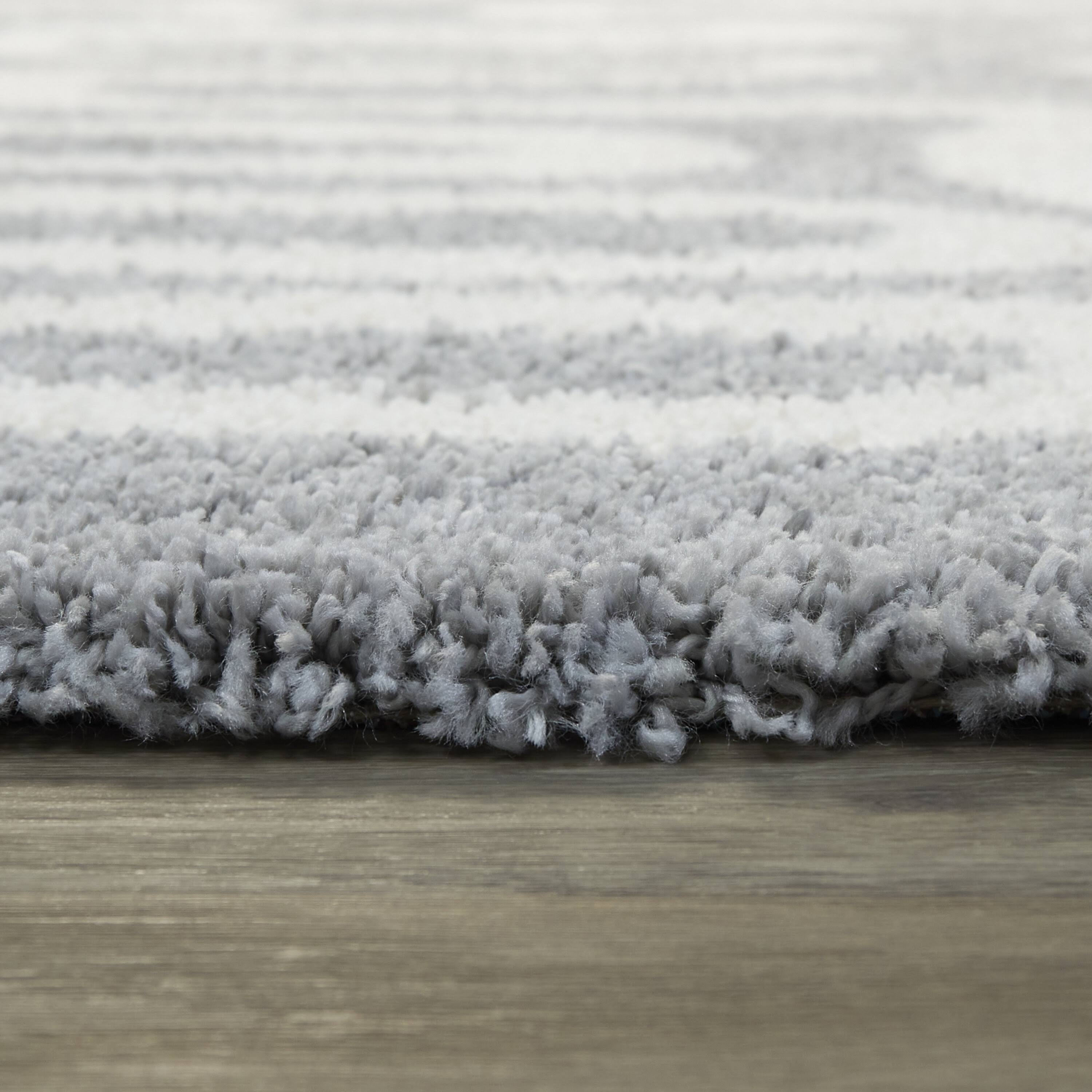 Terence Abstract Shag Area Rug - 7&10x22 x 10& - Grey