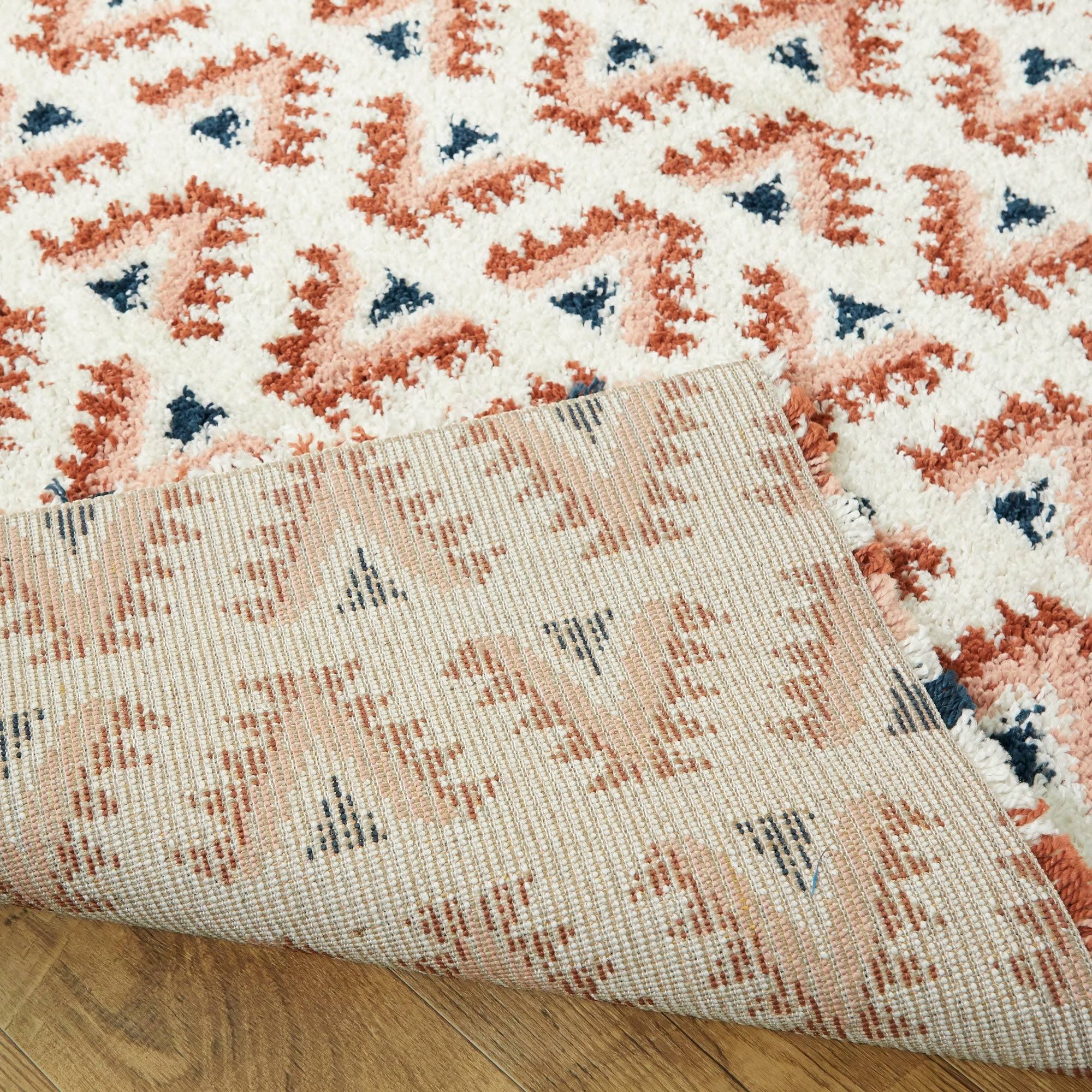 Hadley Geometric Moroccan Shag Berber Area Rug - 2&7x22 x 7& Runner - Rust