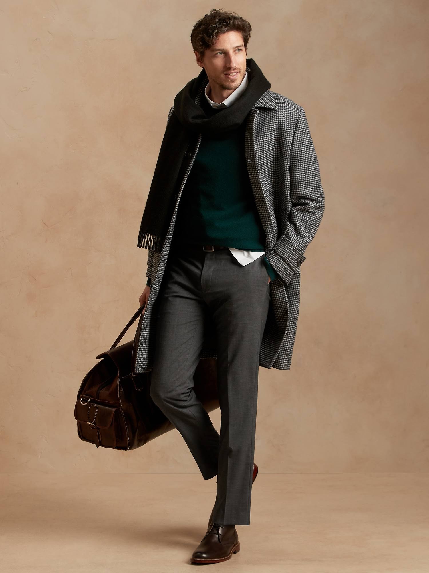 Banana Republic Men's Slim Performance Stretch Wool Dress Pant Charcoal Tall Size 35W 36L