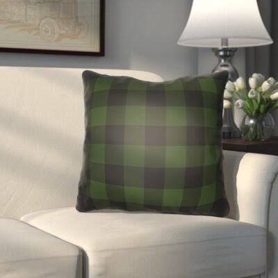 Silas Indoor / Outdoor Plaid Throw Pillow Birch Lane Size: 20x22 H x 20x22 W x 4x22 D, Color: Green/Black