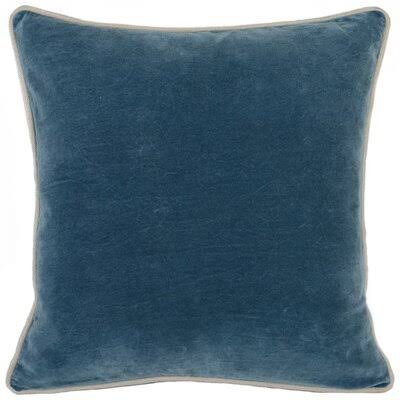 Shyanne Square Velvet Pillow Cover & Insert Color: Marine Blue