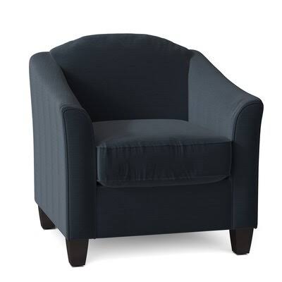 Birkett Armchair Body Fabric: Turbo Navy, Leg Color: Black Walnut