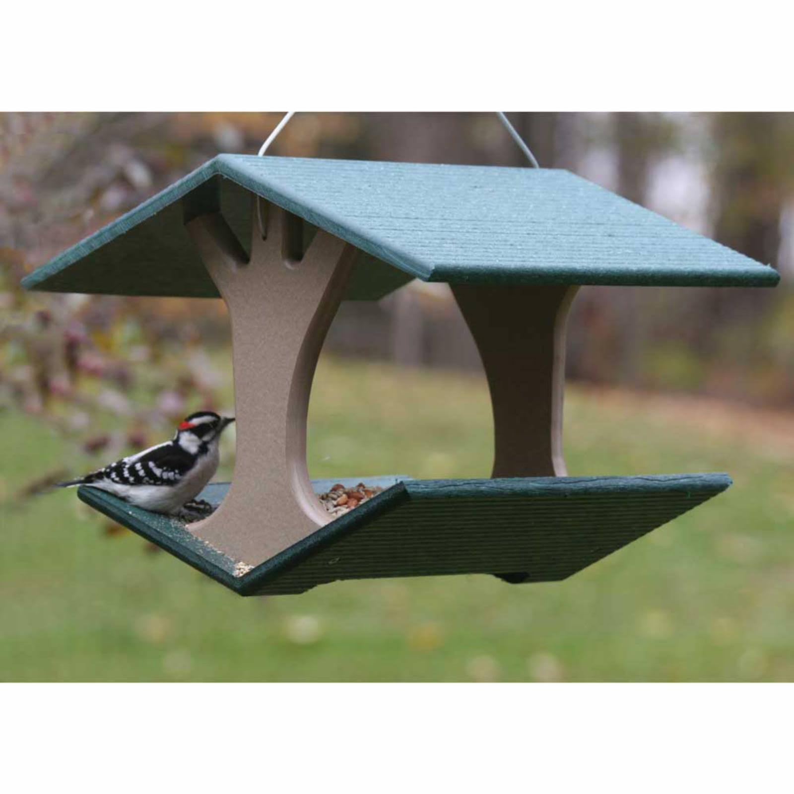 Birds Choice Recycled Hanging Fly Thru Bird Feeder