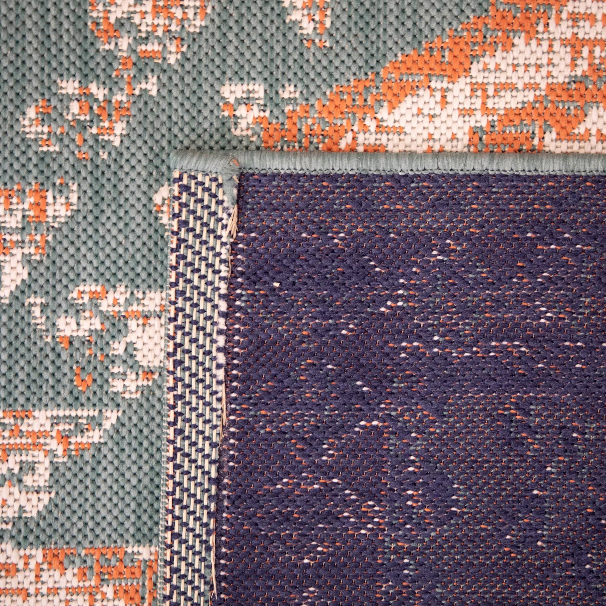 Augusto Border Indoor/Outdoor Area Rug - 2& x 7& Runner - Dark Blue