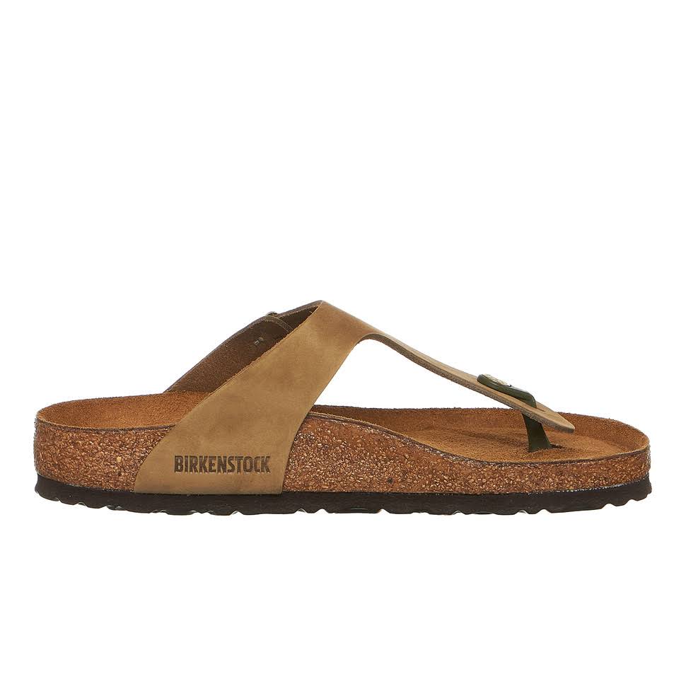 Birkenstock Women's Gizeh Soft Footbed Nubuck Sandals - Faded Khaki