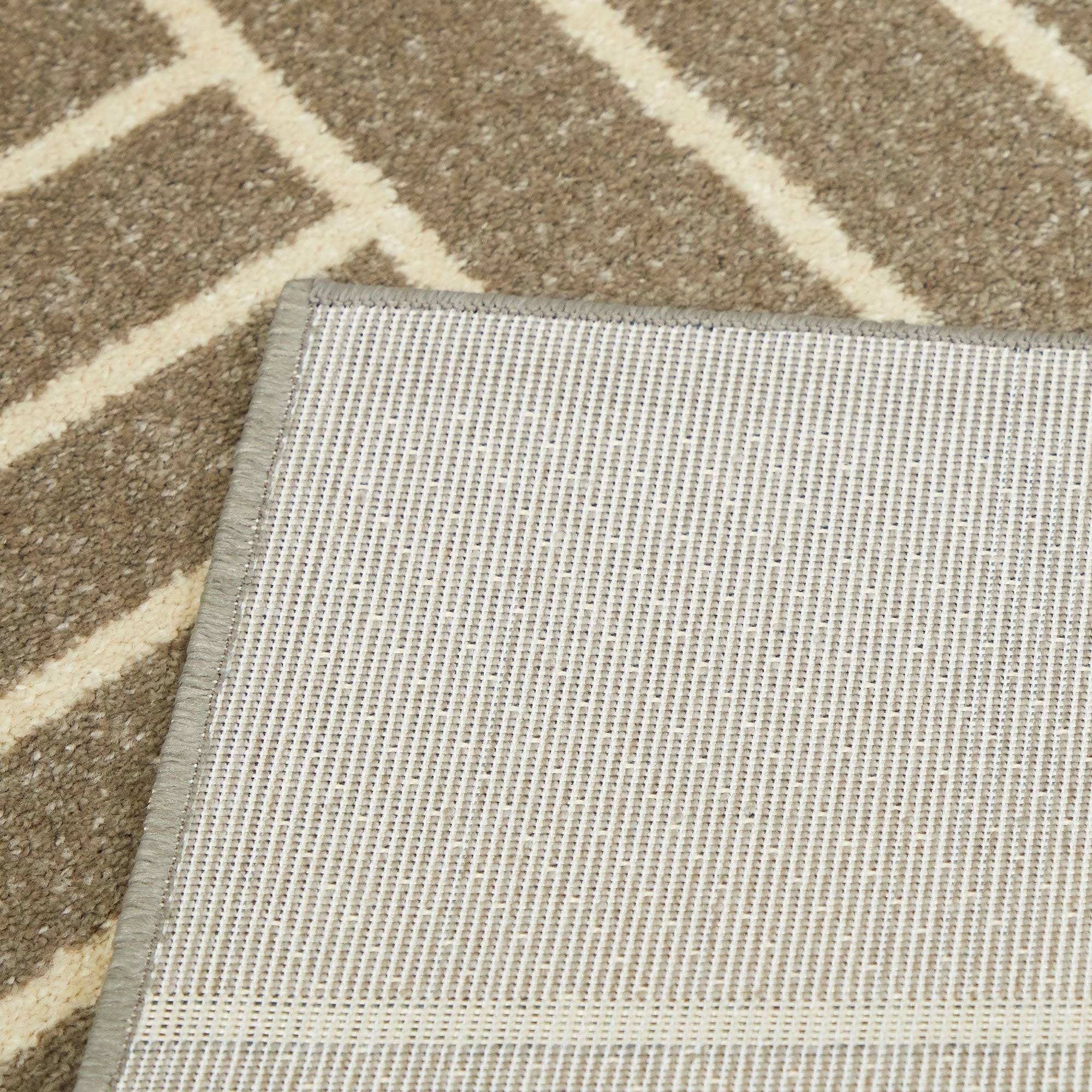 Balta Shefford Taupe 8 ft. x 10 ft. Art Deco Striped Area Rug, Brown