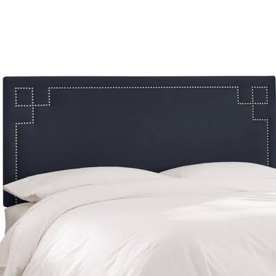 Diego Upholstered Panel Headboard Size: Full, Upholstery Color: Navy