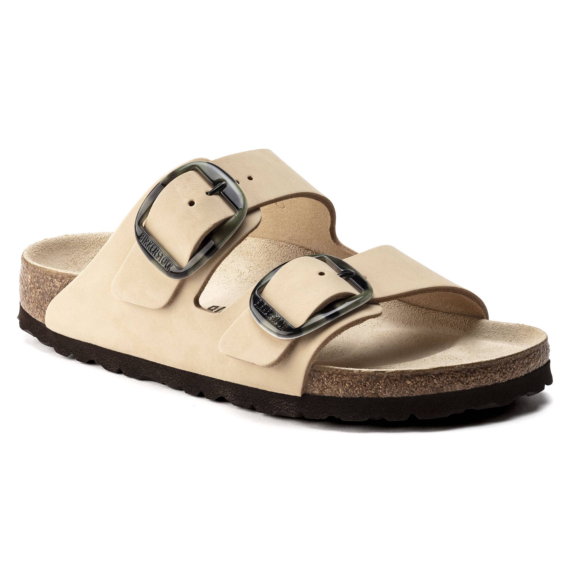 Birkenstock Womens Nubuck Leather Arizona Big Buckle | Almond | 101886