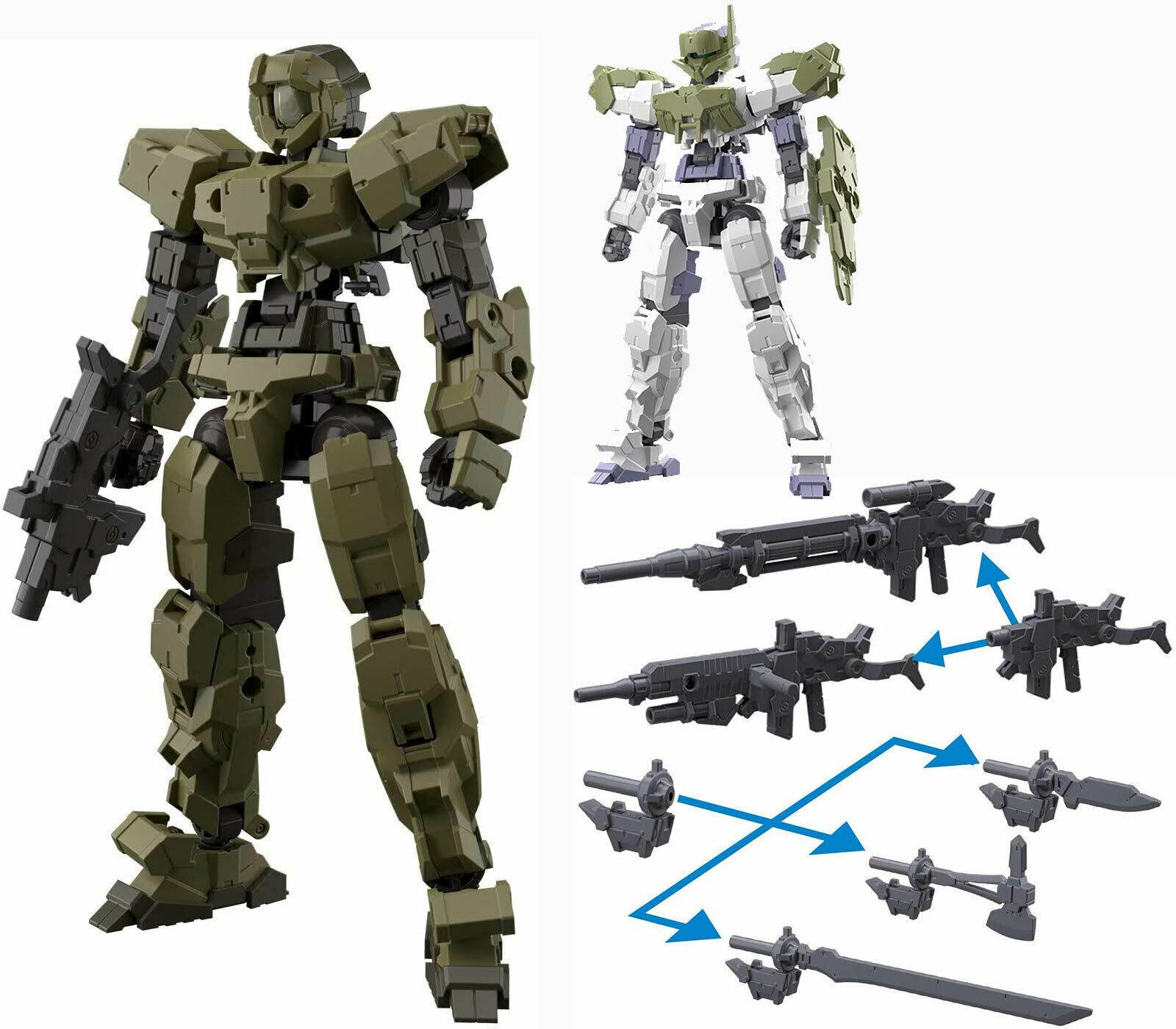 3 Bandai Spirits Sets - 30mm - Option Armor, Option Weapons 1 and Green Alto Fig