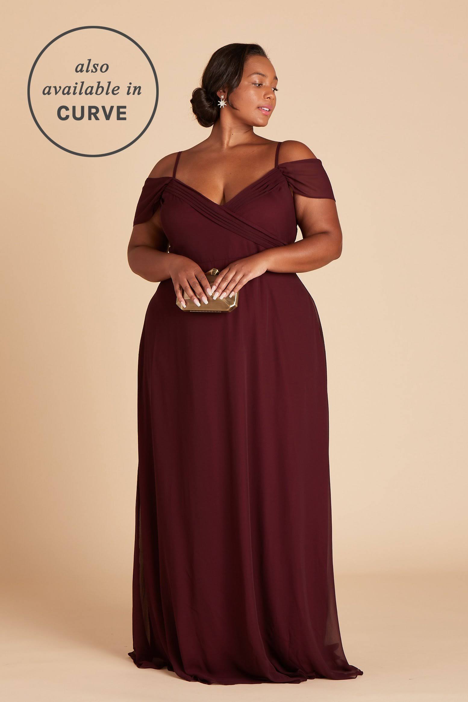 Birdy Grey Spence Convertible Chiffon Bridesmaid Dress in Cabernet S / Cabernet / No Slit