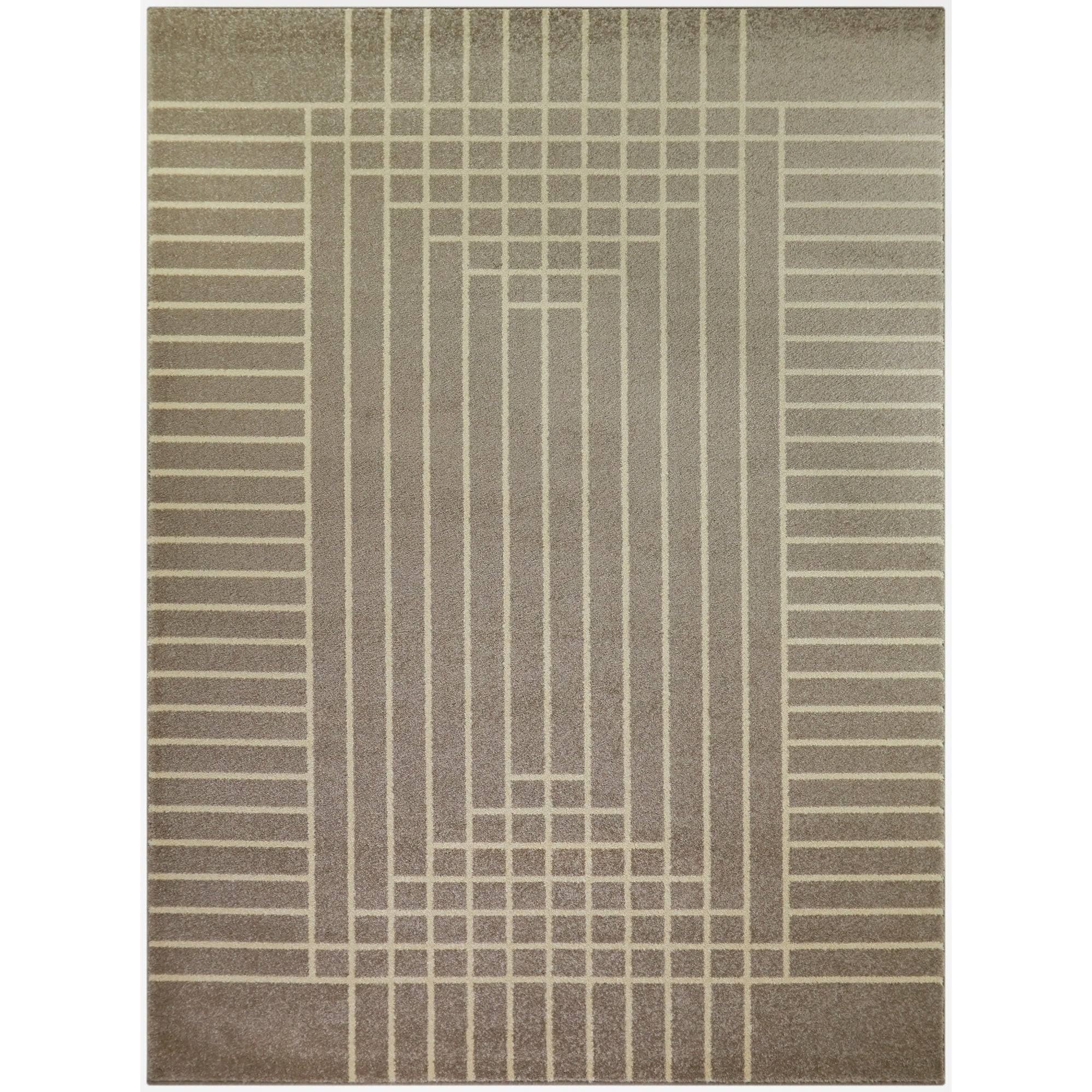 Balta Shefford Taupe 8 ft. x 10 ft. Art Deco Striped Area Rug, Brown