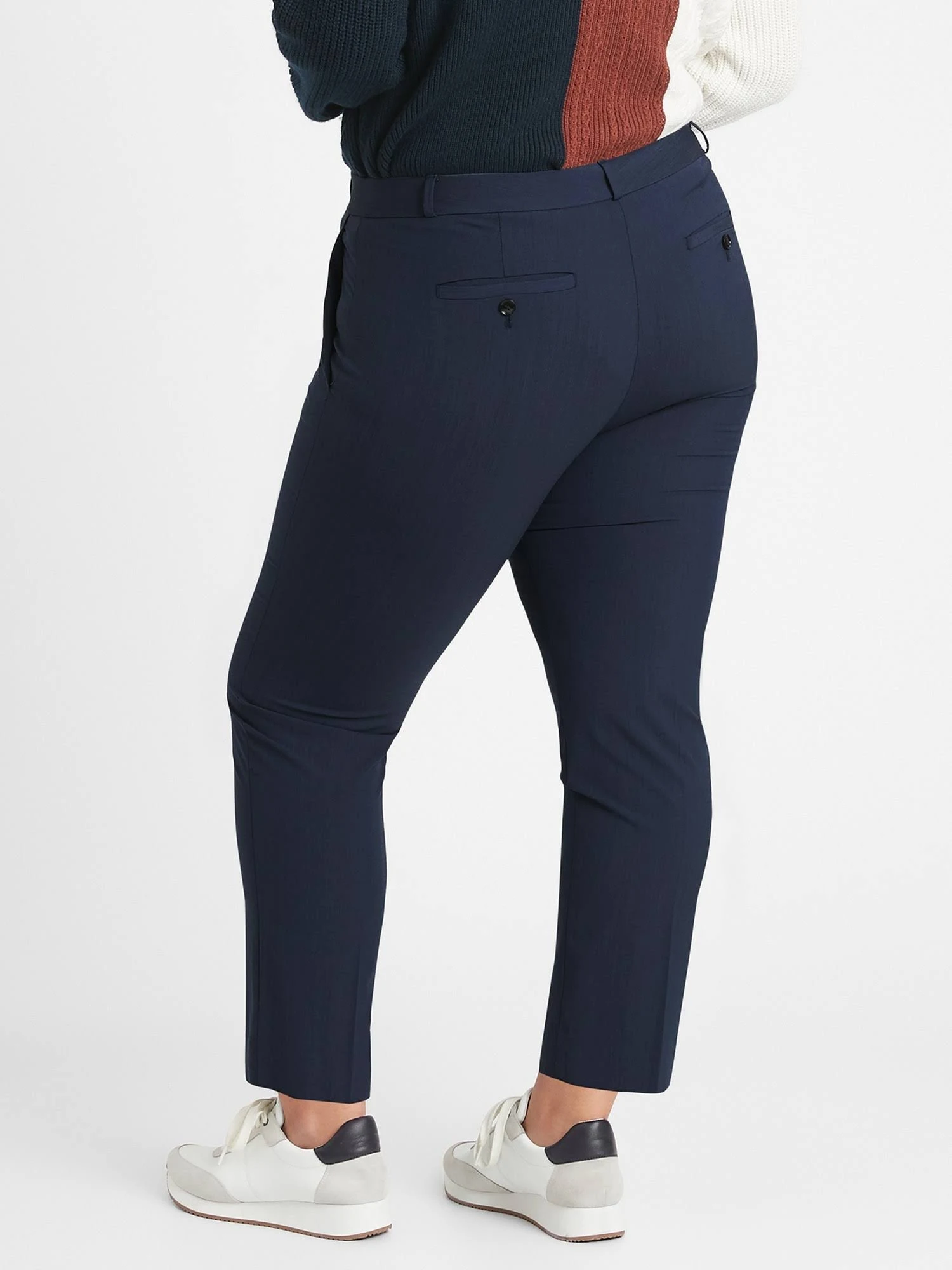 Banana Republic Women's Avery Straight-Fit Washable Wool-Blend Ankle Pant Navy Size 12 Regular