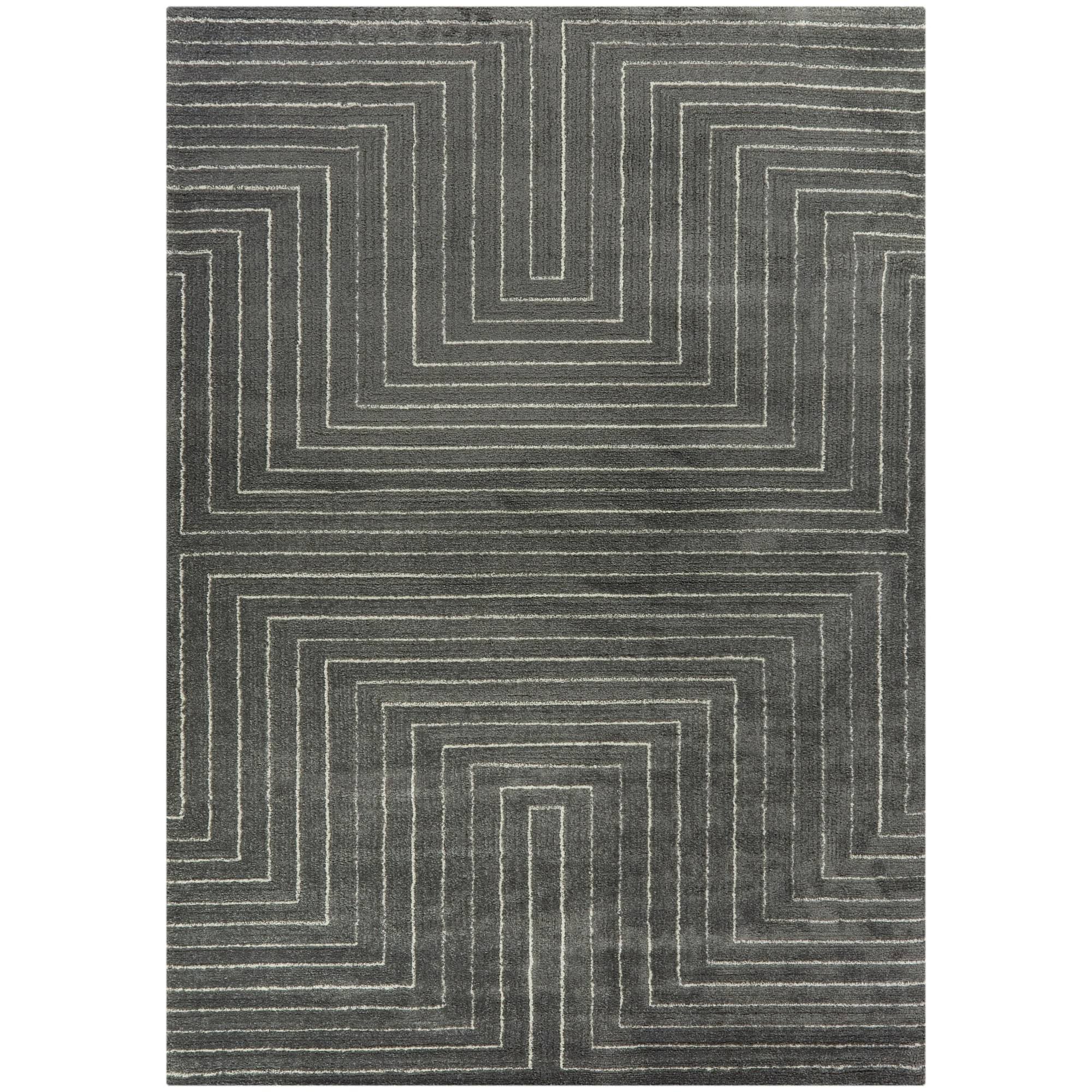 Carmody Modern Art Deco Stripe Area Rug - 2&7x22 x 7& Runner - Cream