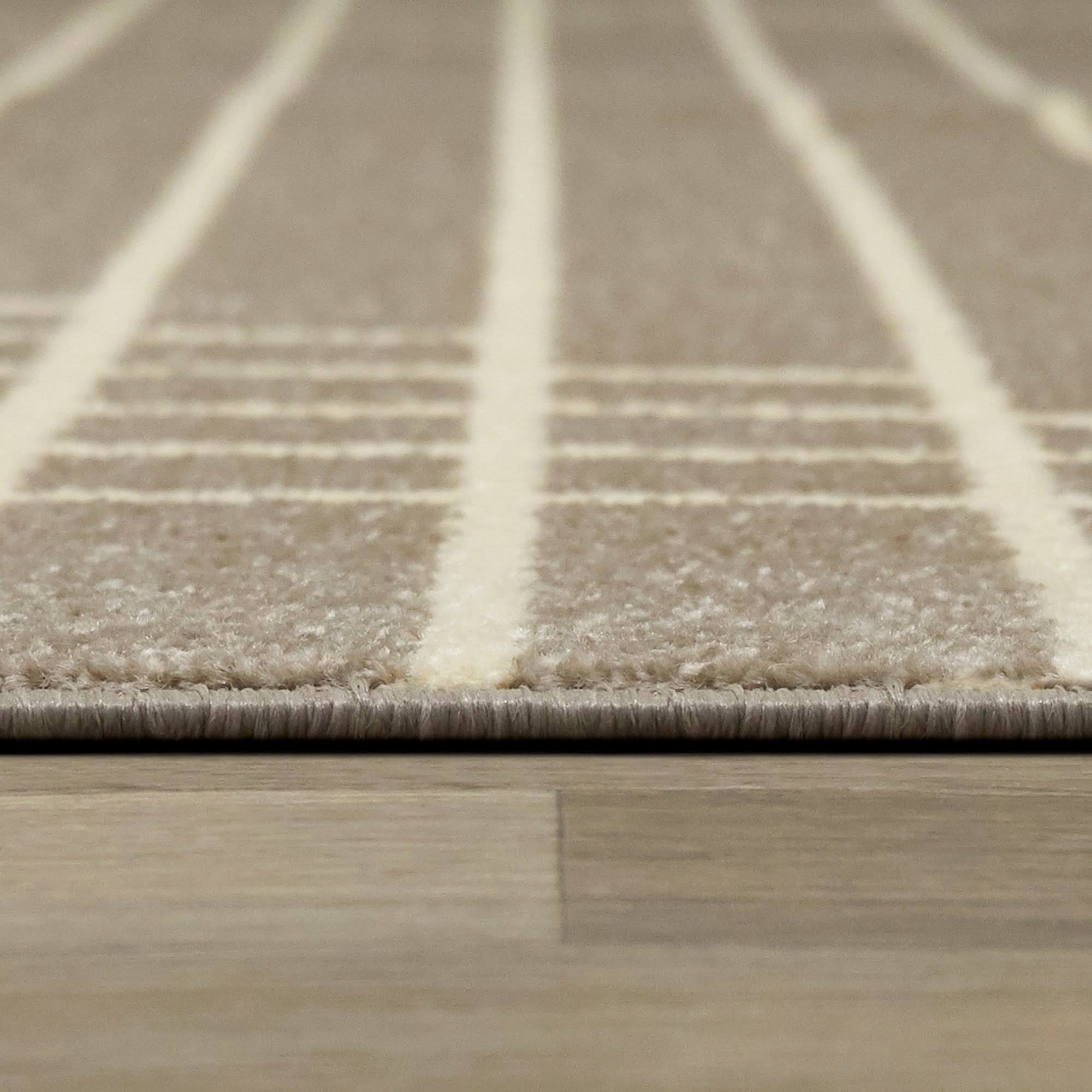 BALTA Shefford Taupe 5 ft. x 7 ft. Art Deco Striped Area Rug, Brown