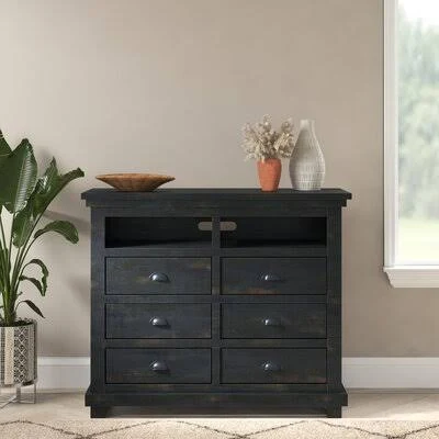 Lockridge 6 Drawer Double Dresser Birch Lane Color: Distressed Black