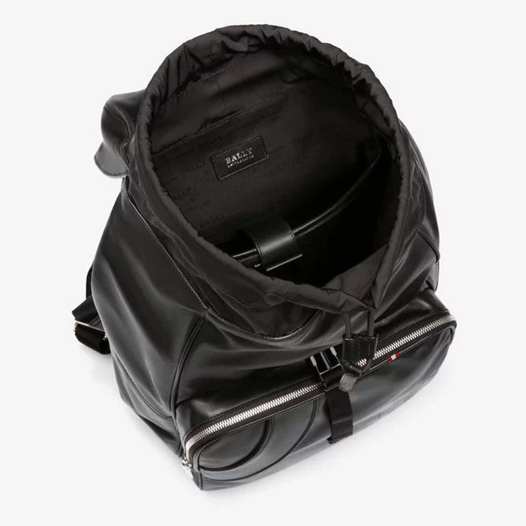 Bally Black Shake Leather Backpack