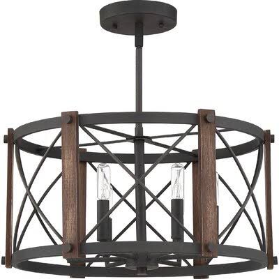 Norval 6 - Light 20x22 Caged Drum Semi Flush Mount
