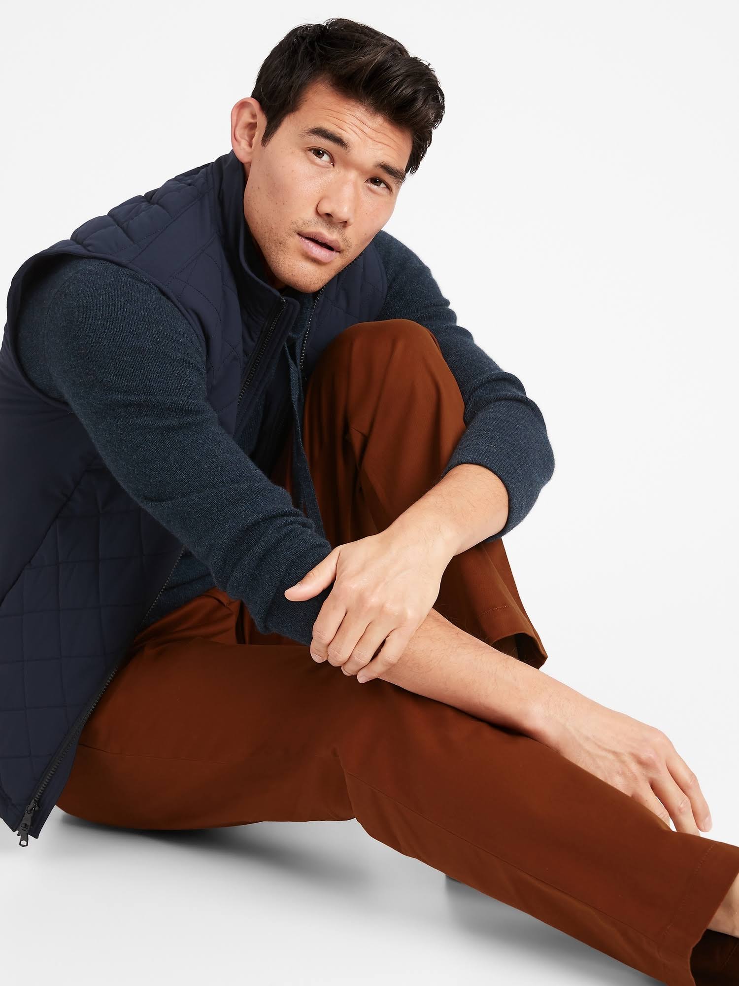 Banana Republic Men's Straight Rapid Movement Chino Pant Rust Brown Size 31W 34L