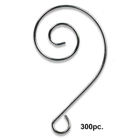 Christmas Ornament Hooks - Shiny Silver Chrome Ornament Hangers - Decorative Swirl Scroll Design - Bulk Set of 300 by BANBERRY D