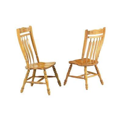 Elick Solid Wood Slat Back Side Chair Birch LANE? Finish: Rich Honey Light Oak