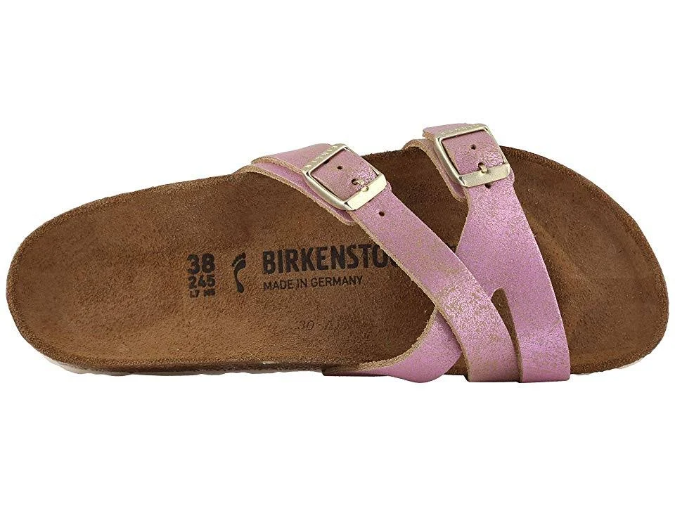 Birkenstock Yao (Washed Metallic Pink Leather) Women's Sandals