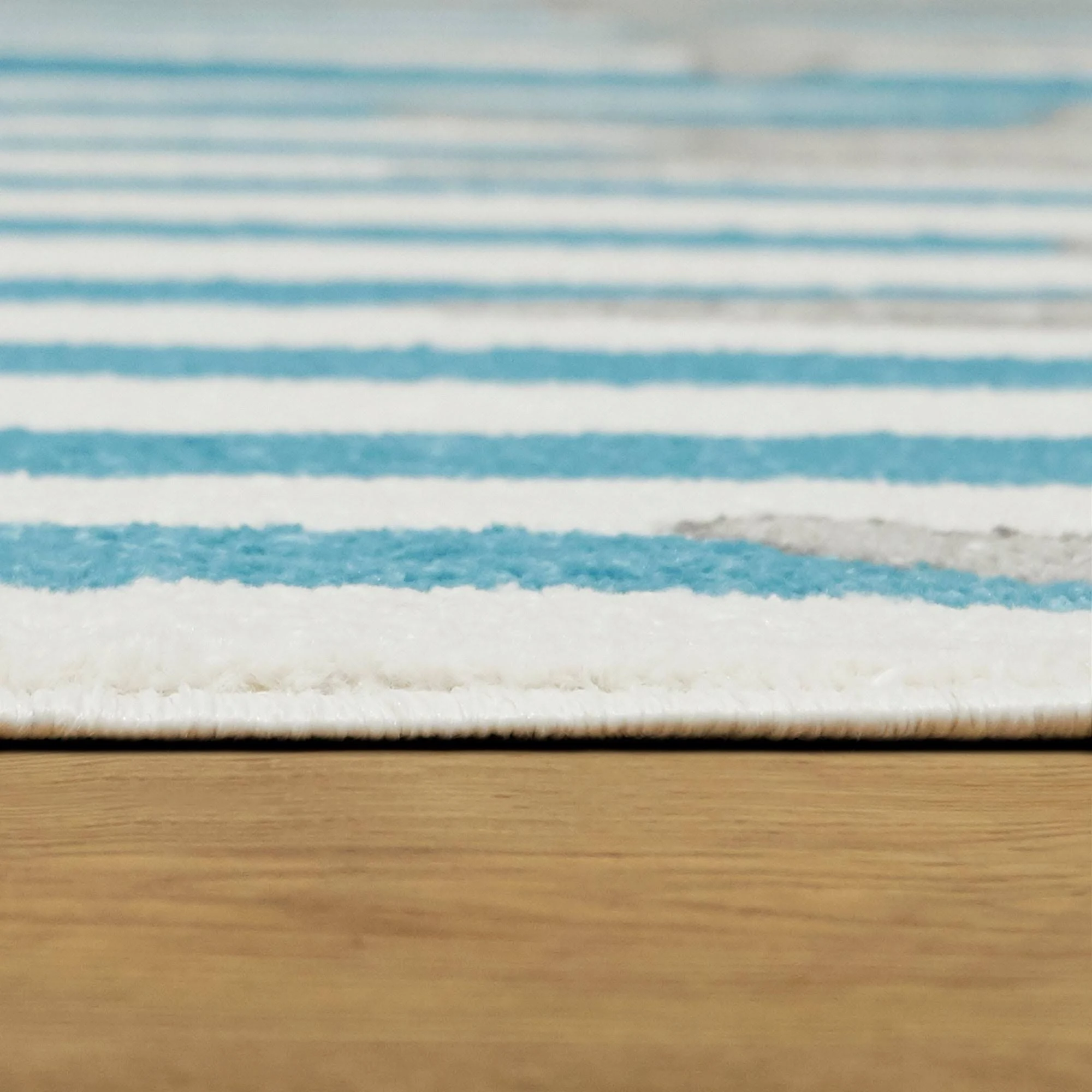 Sereia Starfish Coastal Striped Area Rug - 2&7x22 x 7& Runner - Teal/Grey