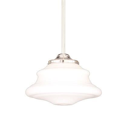 Gerald 1 - Light Single Schoolhouse Pendant Base Finish: Polished Nickel, Size: 56x22 H x 9x22 W x 9x22 D