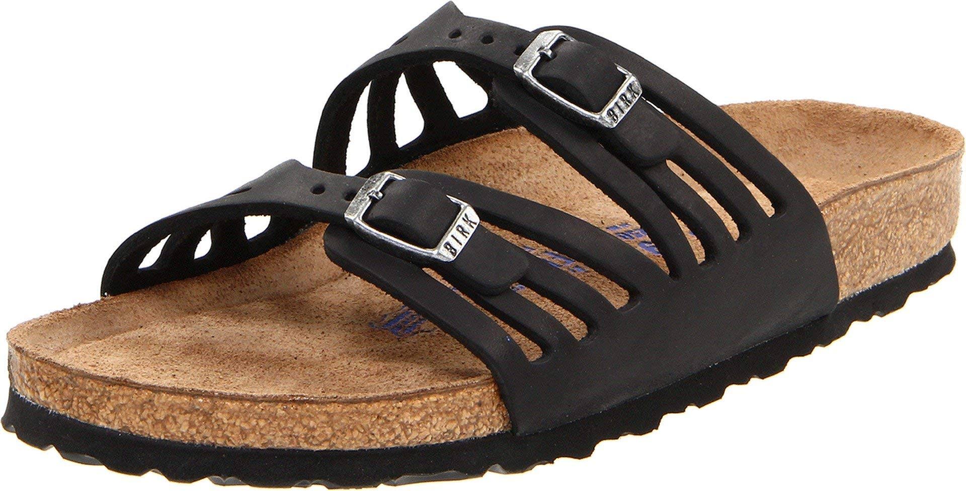 Birkenstock Women's Granada Soft Footbed (36 Black Oiled Leather)