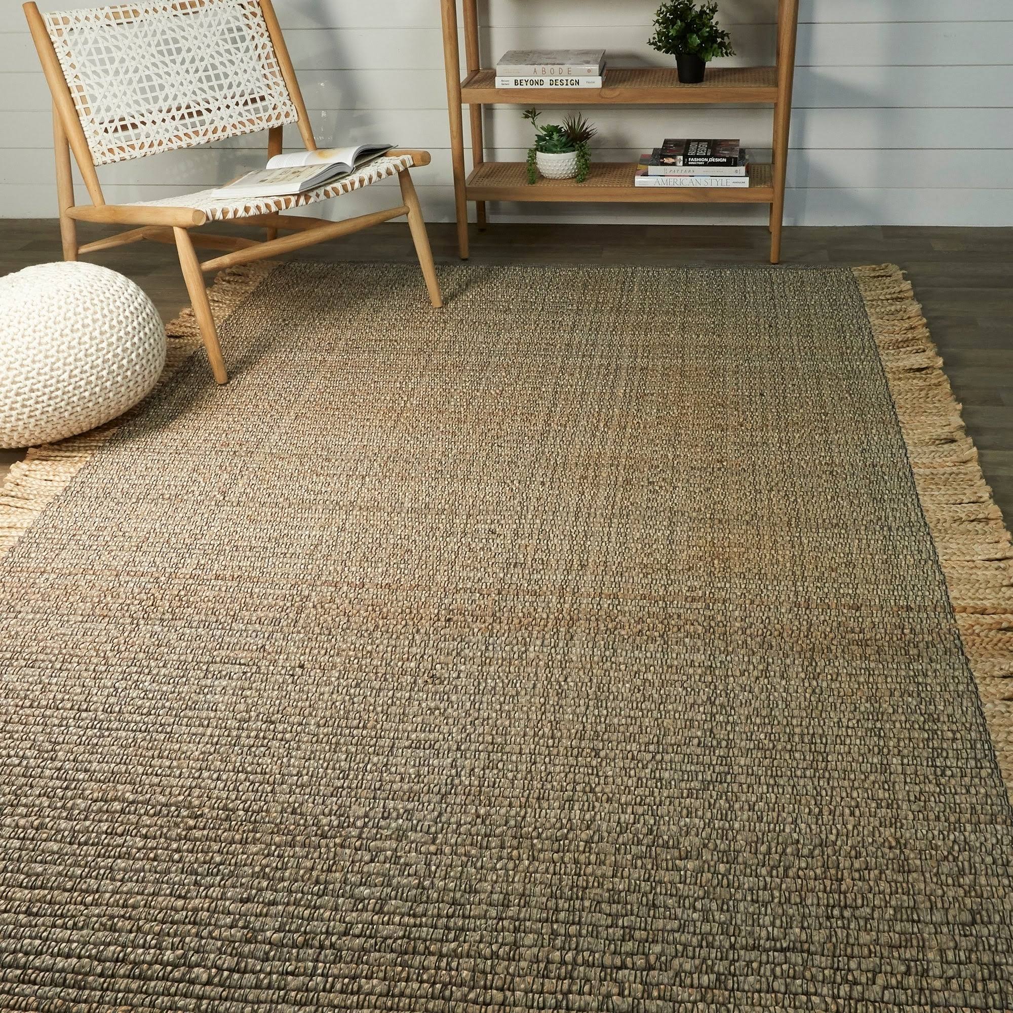 March Jute Sisal Natural Fiber Flatweave Area Rug - 5&3x22 x 8&10x22 - Grey