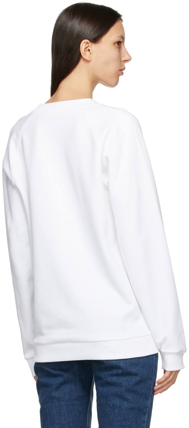 Balmain Logo Cotton Jersey Sweatshirt - White - Sweatshirts