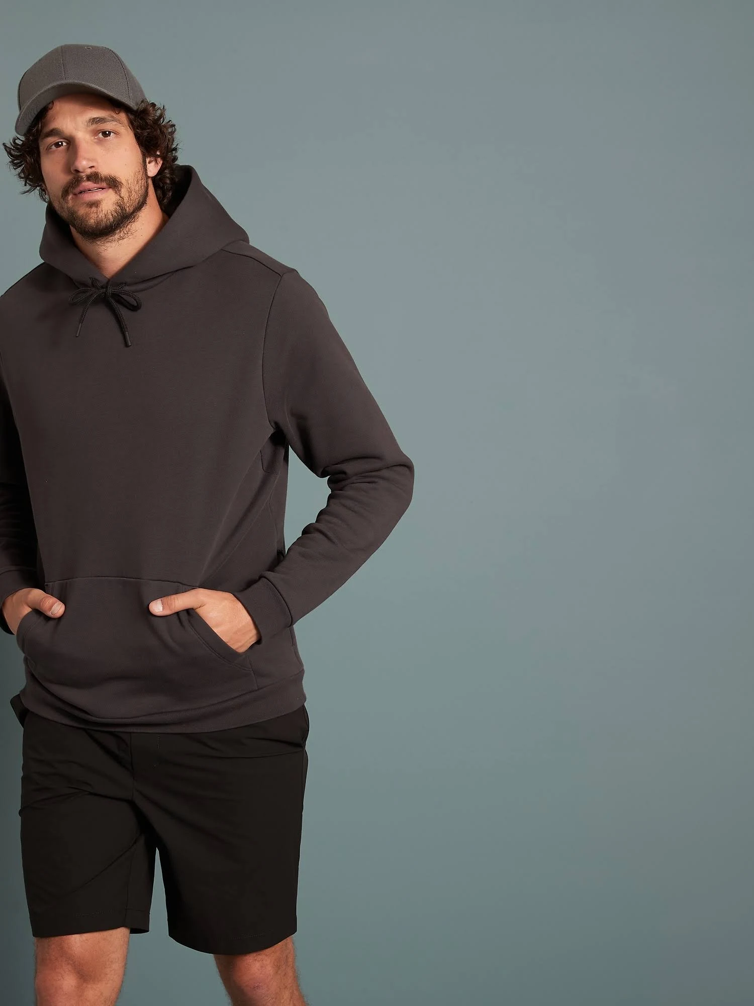 Banana Republic Men's Heavyweight Fleece Hoodie Black Size XXL