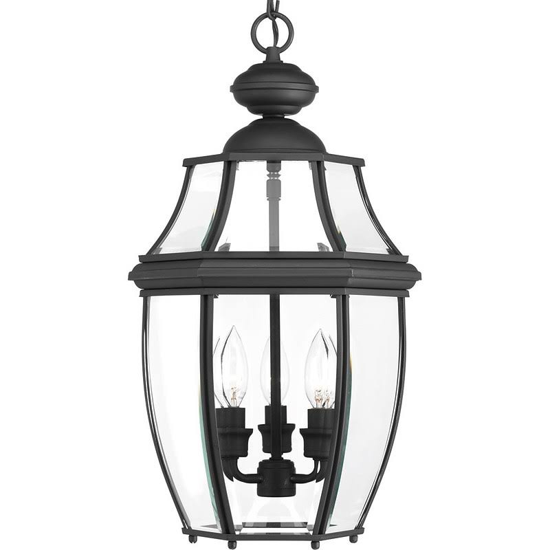 Dunmore 3 -Bulb 19.75x22 H Outdoor Hanging Lantern Fixture Finish Black