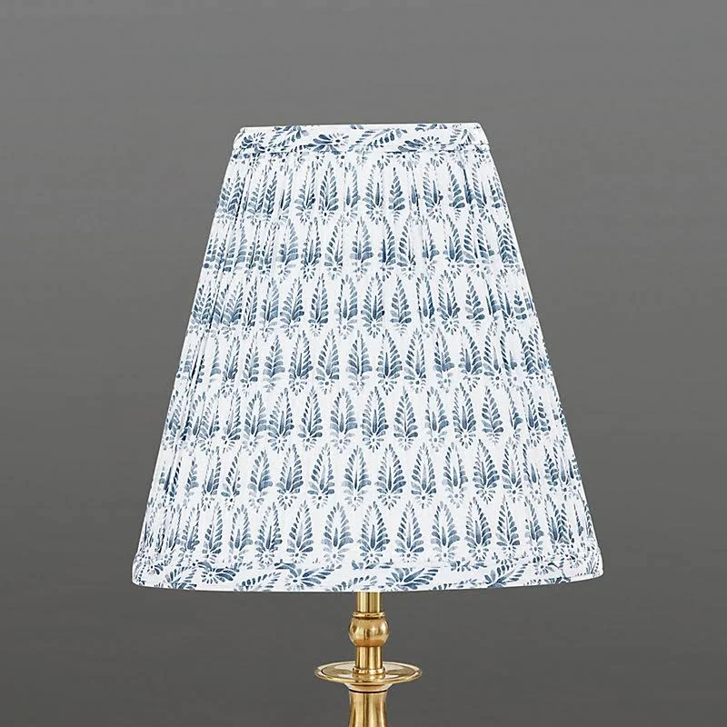 Isla Block Print Pleated Buffet Shade Slate - Ballard Designs