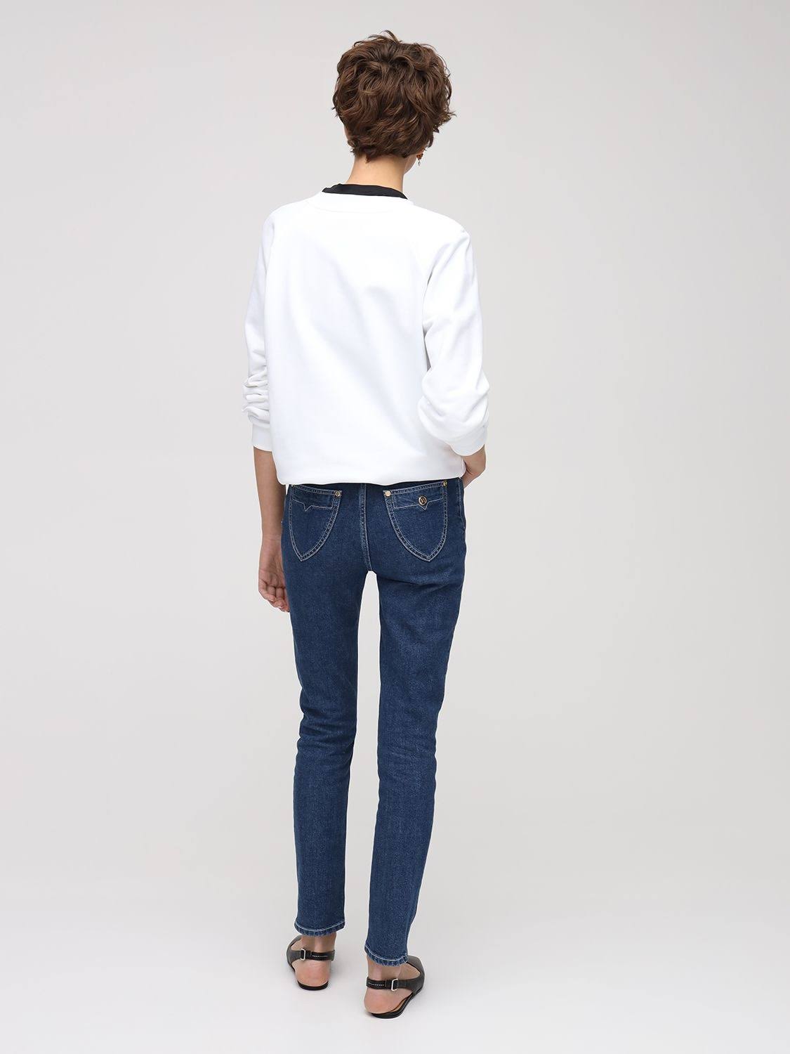 Balmain | Women Logo Printed Cotton Sweatshirt White/Black S